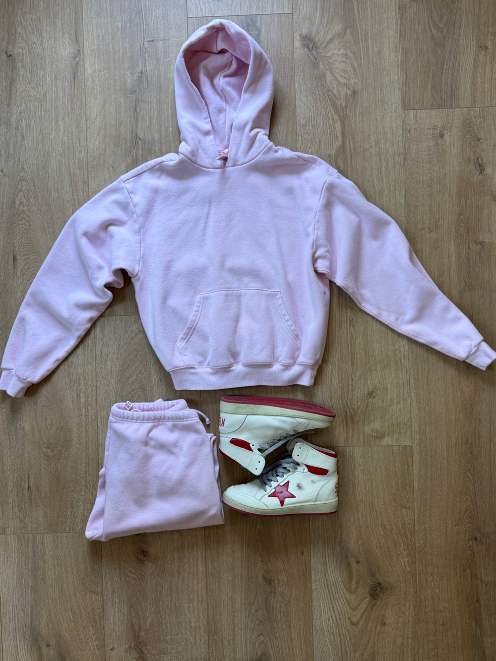Skims pink hoodie & sweatpants- small